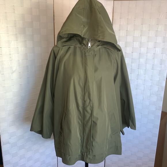 Isaac Mizrahi Womens SOHO ZipFront Water Resistant Jacket Green Size Large - Picture 5 of 14